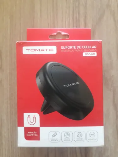 Suporte para celular veiculo magnetico  instalado no painel.