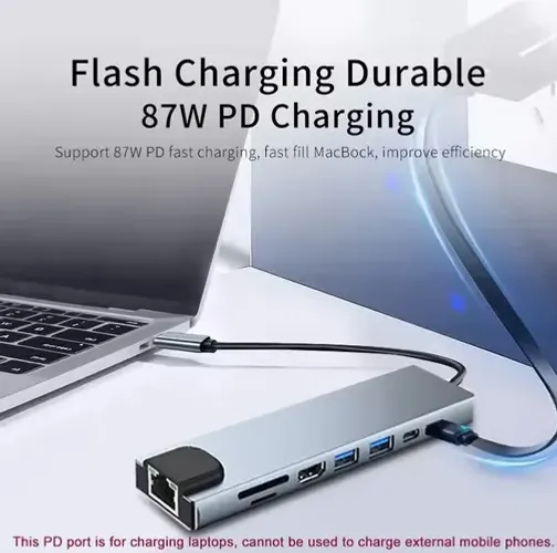 Usb 8 em 1 tipo c 3.1 para 4k hdmi 