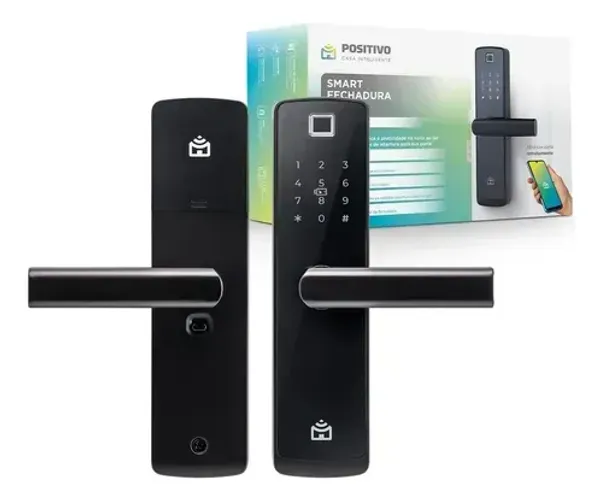 Smart Fechadura Wi-Fi de Embutir Positivo Casa Inteligente Abertura por Senha, Biometria,