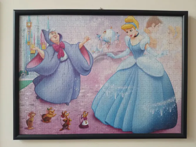 Quadro de quebra-cabeça emoldurado Disney Cinderela 