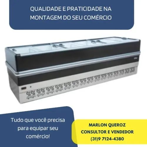 Ilha de Congelados 3 Metros Polar Preta 220v