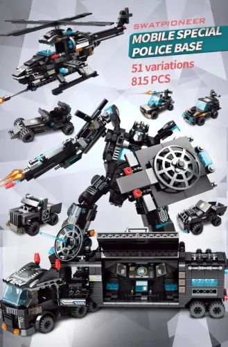 Brinquedo Blocos De Montar Swat 815 Peças