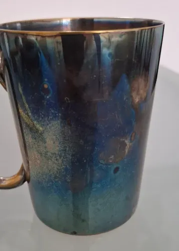 Caneca de metal cm banho de prata