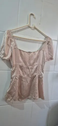 Blusa Miu Miu em Seda Pura (Tom Champagne)
