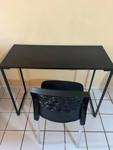 Mesa Escrivaninha Industrial 90 cm Preto Onix
