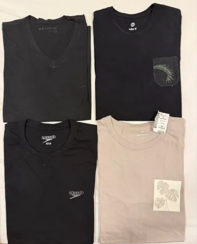 Kit 4 camisetas masculinas Grandes Marcas GG