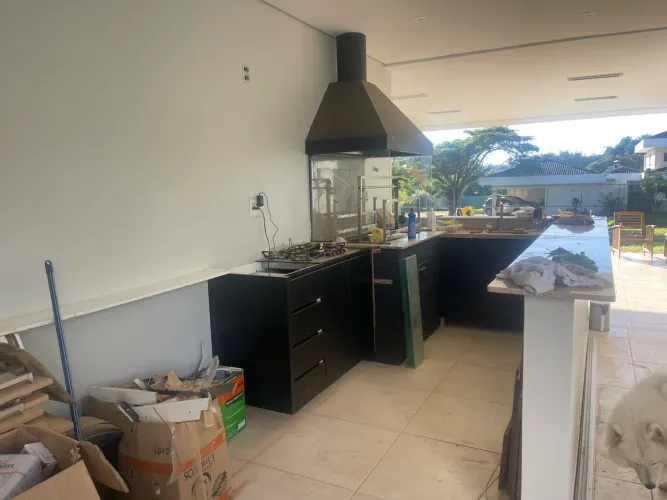 Coifa inox para churrasqueira com iluminação 