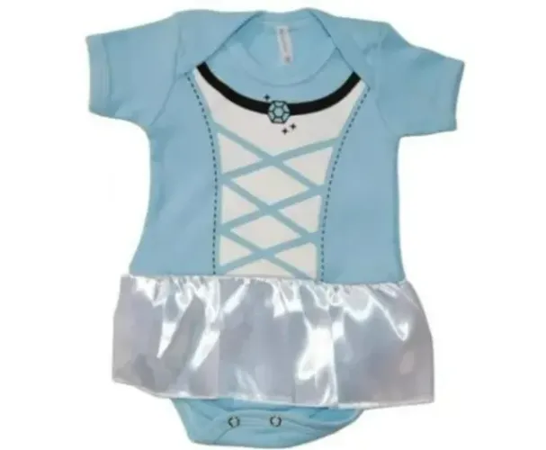 Body Bebê Fantasia Princesa Cinderela Halloween - Tamanho G Novo