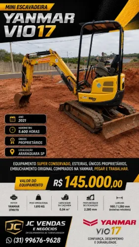 Mini escavadeira Yanmar Vio17 