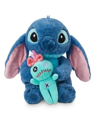 Boneco Pelúcia Stitch E Scrump: Lilo Disney 35cm Azul-marinho