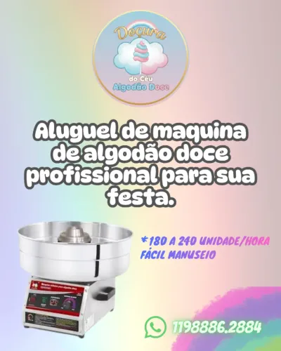 Promoção Aluguel de Maquina de Algodão Doce Profissional
