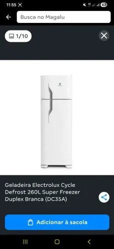 Geladeira eletrolux 110w