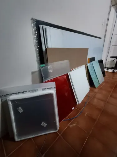 Estoque/conjunto inteiro de chapas psai e acrílico 2mx1m + chapas menores diversas