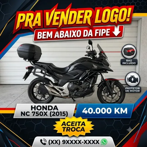 VENDO OU TROCO NC 750, 2015, 40.500 QUILÔMETROS RODADOS