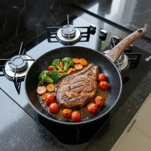 Frigideira Cerâmica 24cm Antiaderente Premium. Não Gruda, Ideal Para Uso sem Óleo 