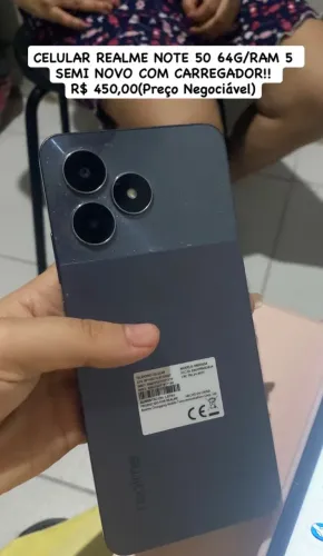 Celular Realme Note 50 64G/ 5Ram - Semi Novo.