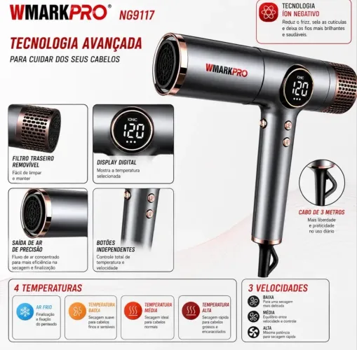 Secador profissional bivolt 2100w