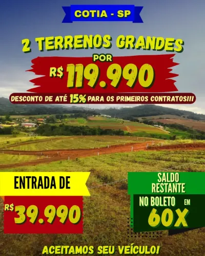 Terreno em Cotia parcelado