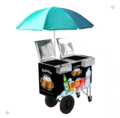 Carrinho de bebidas, sorvete, açaí, gelados, duplo
