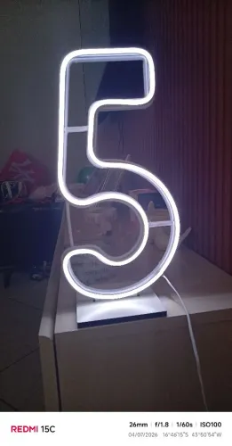 Número 5 de led 30 centímetros.