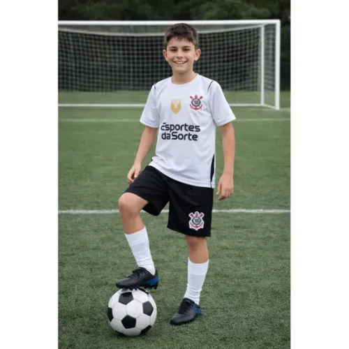 Conjunto Infantil Corinthians - Camiseta e Short | Roupa de Time Infantil