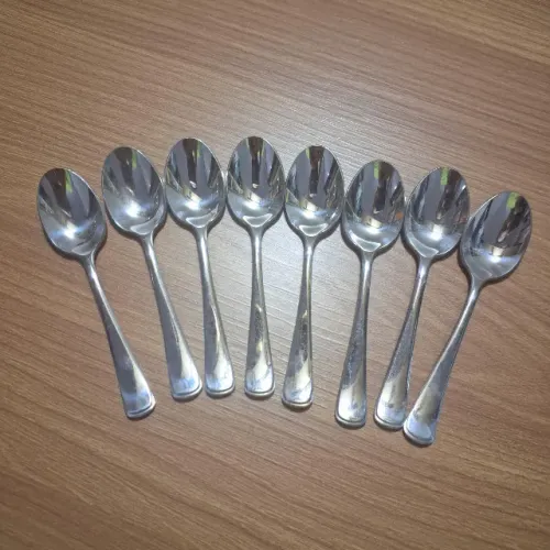 Colher Café 8 Peças Tramontina Mônaco Aço inox Alto Brilho Detalhes no Cabo 11cm