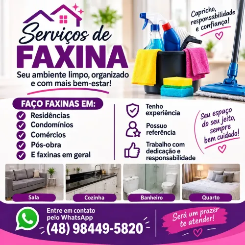 Ofereço meu serviço de faxineira