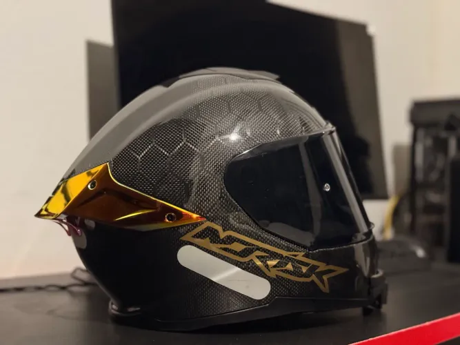 CAPACETE NORISK VIPER GT SNAKE CARBON DOURADO