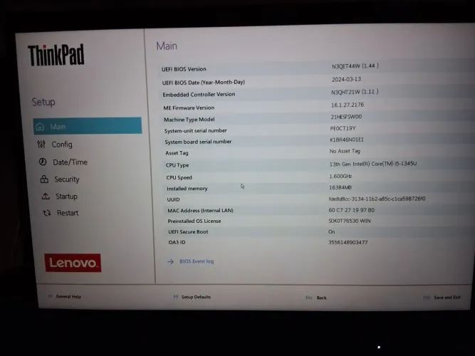 Notebook Thinkpad Lenovo