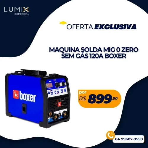 MAQUINA DE SOLDA MIG 0 ZERO SEM GÁS 120A BOXER