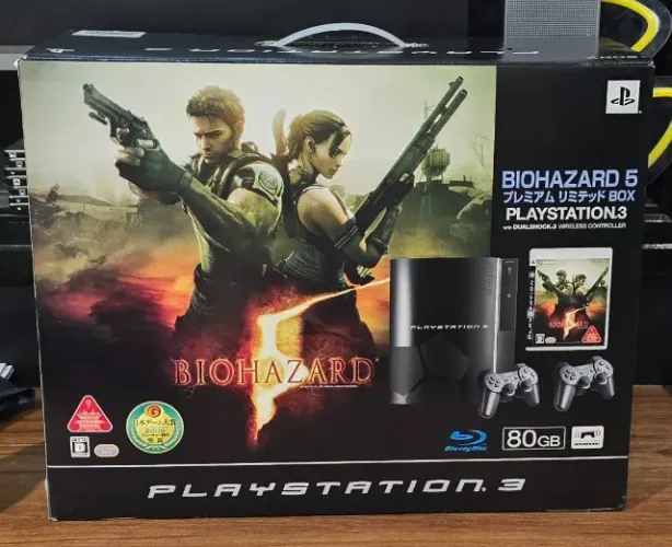 Console PS3 Fat Edição Biohazard 5 Box Completo