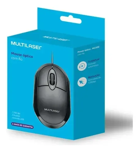 Mouse Multilaser Preto Original Novo
