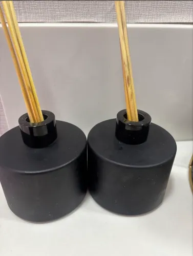 Kit difusor de aroma preto fosco cerâmica