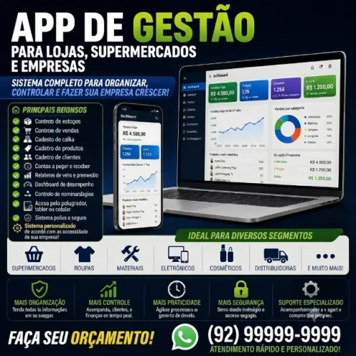 App de Gestão Completo para Lojas, Supermercados e Empresas