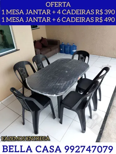 MESA DESMONTAVEL EM MSMS PLAST PLASTICO SMSM MAIS CADEIRAS