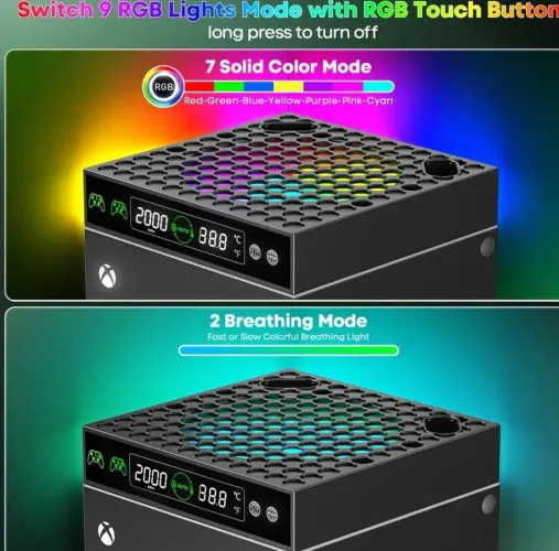 Suporte de resfriamento <br>Xbox -Series X<br> com gancho para fone de ouvido