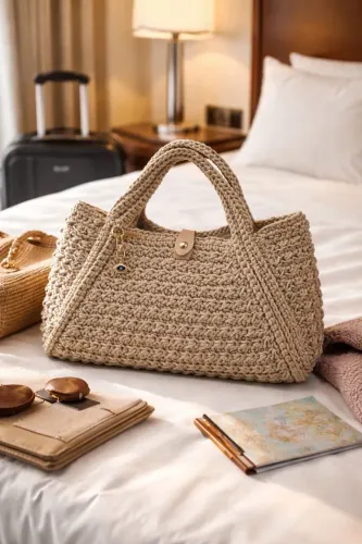 Bolsa  de Crochê elegante. Feita com atenção  e cuidado.  Elegante e única,l