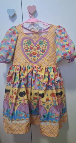 Vestido  festa junina / caipira Alphabeto 6 anos