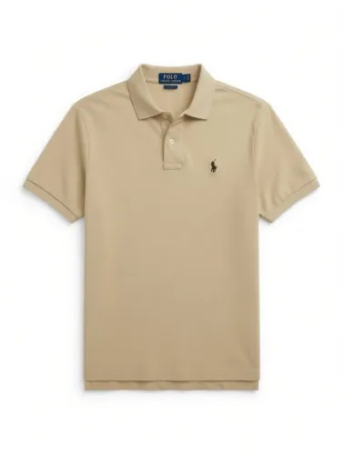 Polo Ralph Lauren Custom Fit Bege - Algodão Piquet