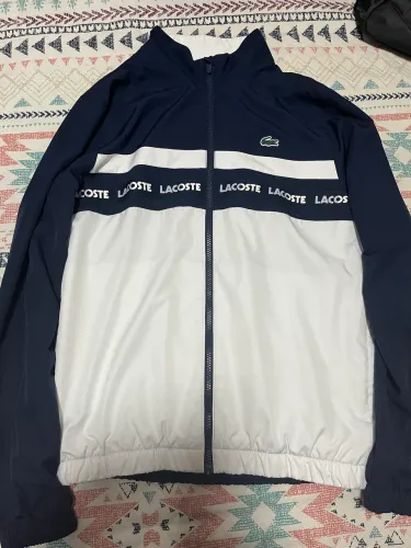 Jaqueta Corta-Vento Lacoste Masculina - Azul Marinho e Branco