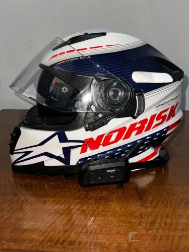CAPACETE NORISK FF302 Soul tamanho 58 + comunicador + jaqueta