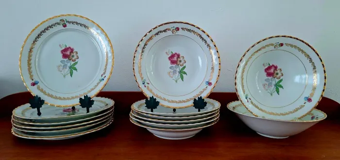 Belíssimo Aparelho De Jantar Porcelana Steatita Déc. 50
