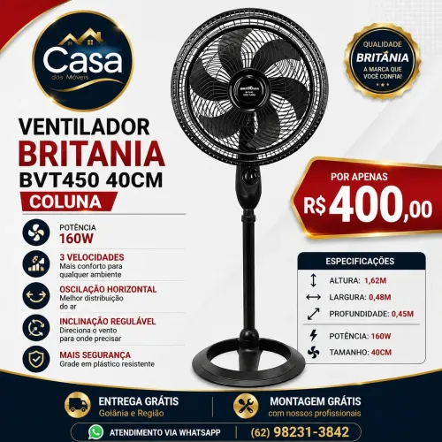 Ventilador Britânia coluna 40cm 