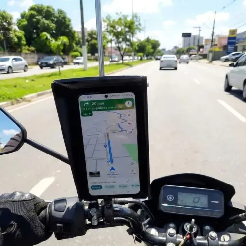 Suporte "usado" de celular para moto 