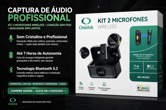 Microfone de lapela profissional