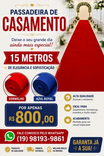 Vendo passadeira vermelha ou azul-marinho 17 metros *carpete)