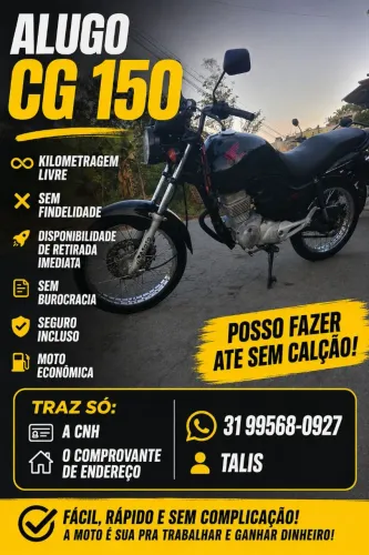 Alugo cg 150 ( posso fazer ate sem calçao)