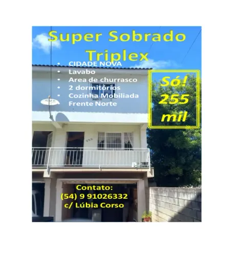 Sobrado Triplex 2q semimobiliado - Cidade Nova