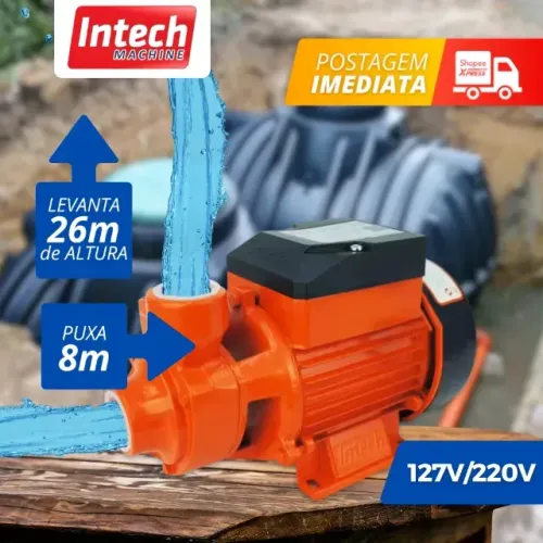 Motobomba Periférica Laranja 12 HP Monofásica Produto Novo - BP500- Intech Machine
