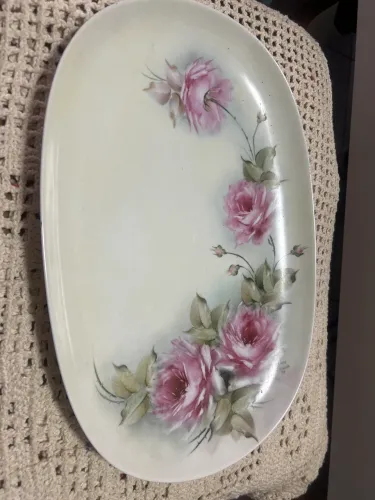 Bandeja oval pintada a mão 40cm